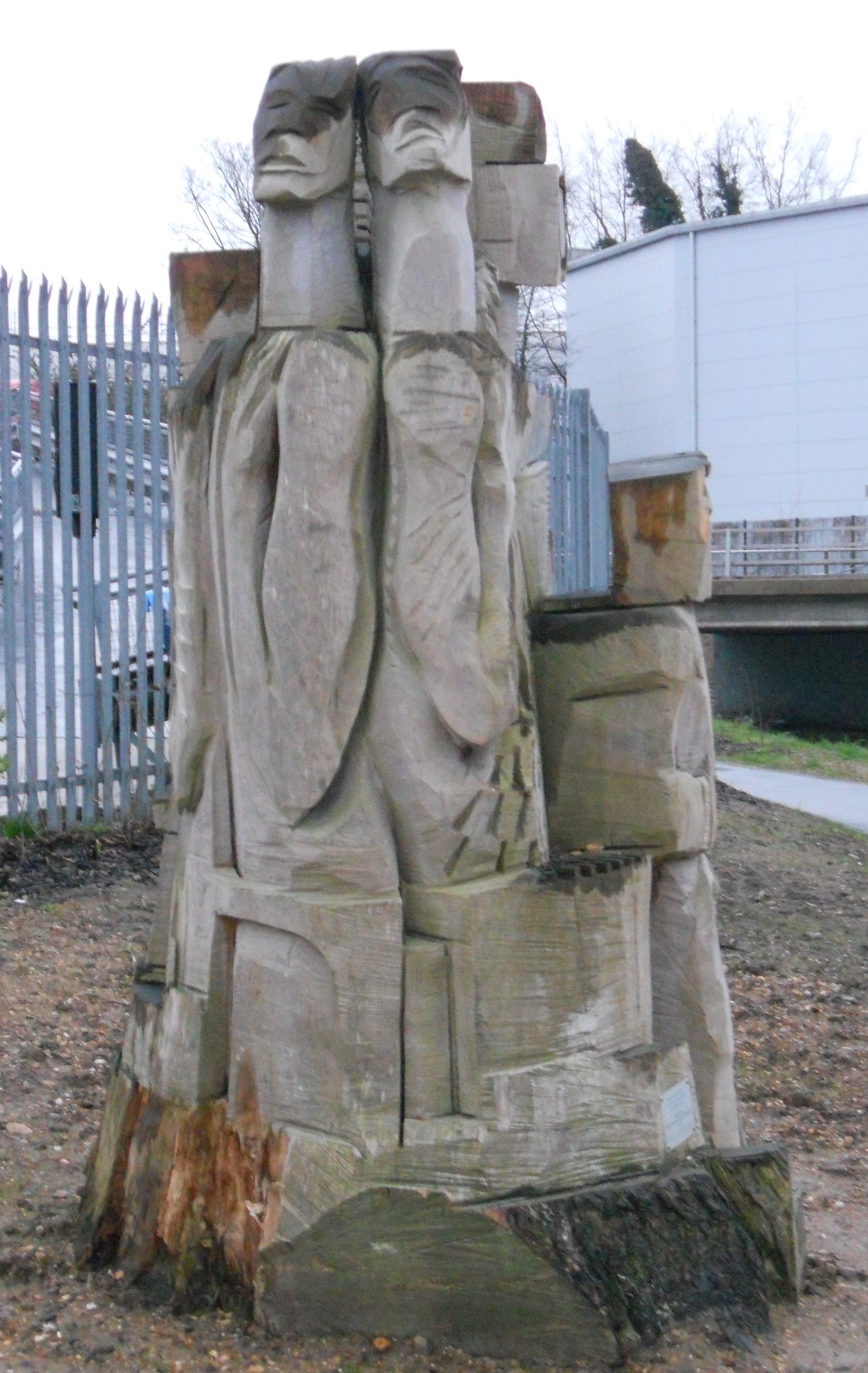 Wood carved statue - Guardians of the Green way