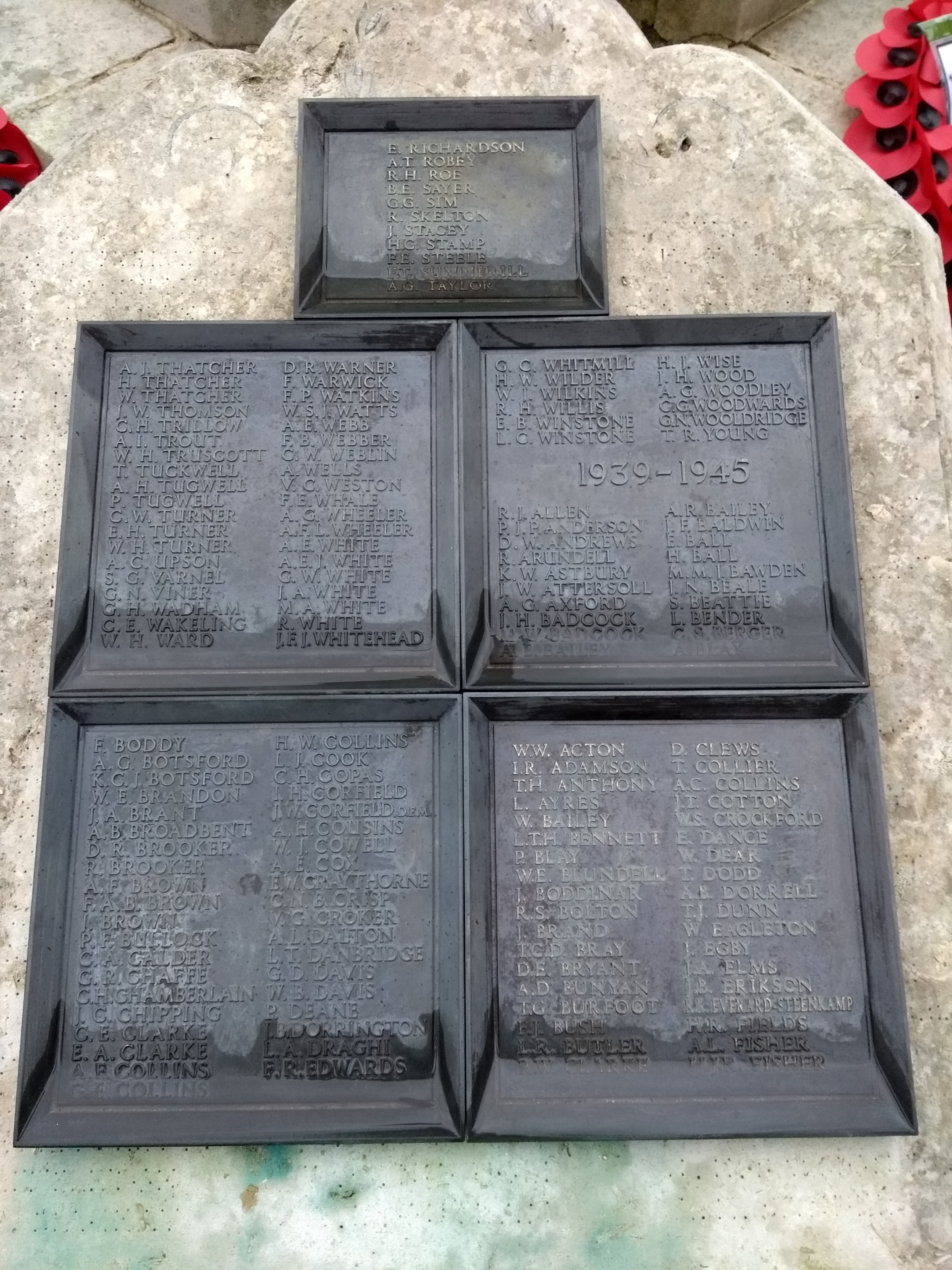 World War 1 and 2 Memorial - names of the fallen