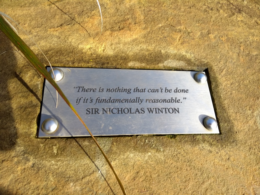 Sir Nicholas Winton Memorial plaque There is nothing that can't be done