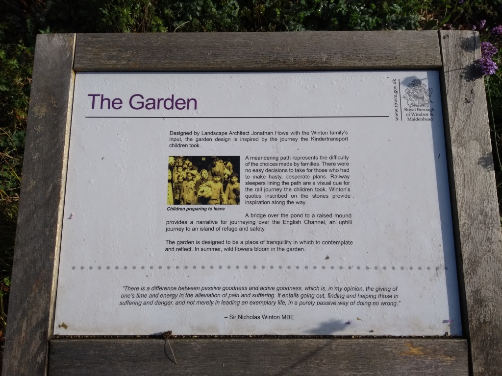 Sir Nicholas Winton Memorial plaque About the Garden