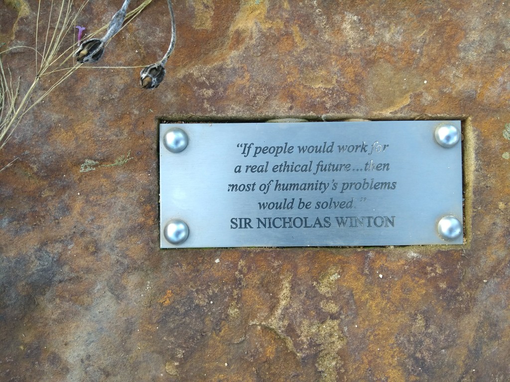 Sir Nicholas Winton Memorial plaque If people would work