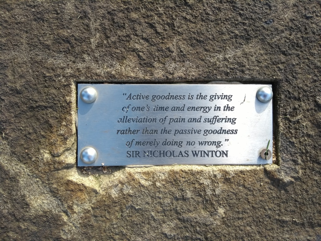 Sir Nicholas Winton Memorial plaque Active Goodness