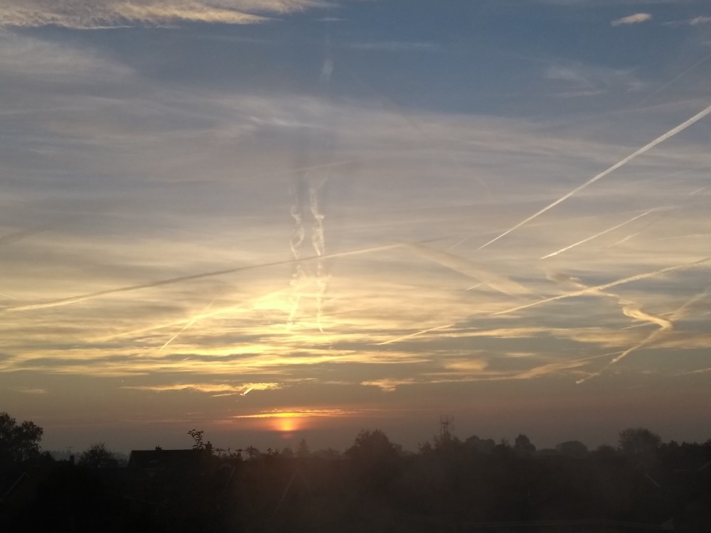 Sunrise over town centre