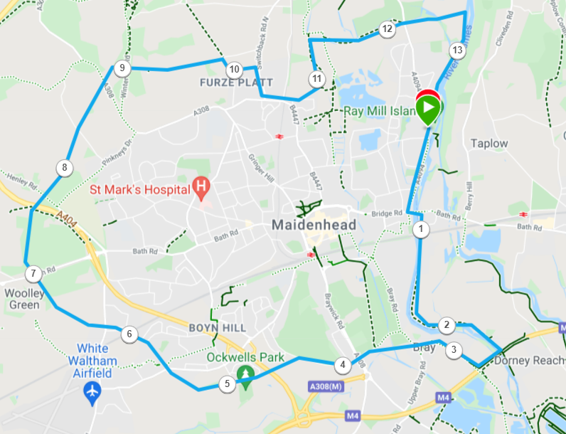 Maidenhead Boundary Walk route