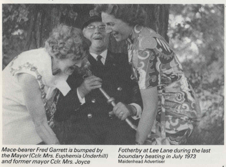Mace Bearer being bumped in Lee Lane, 1973